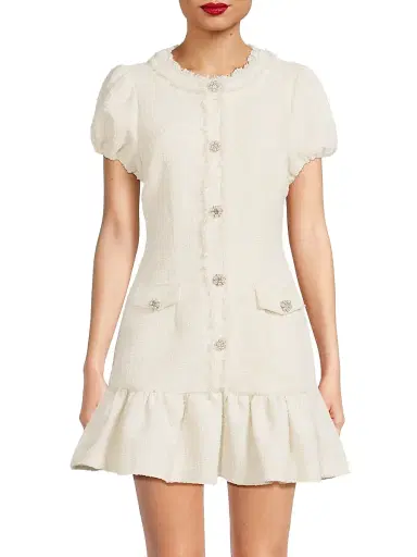 Likely Women's Drop 11 Seraphine Tweed Minidress - White | Thumbnail 3 Likely Women's Drop 11 Seraphine Tweed Minidress - White | Thumbnail 3
