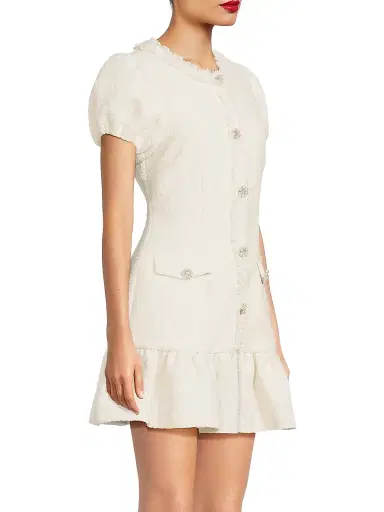 Likely Women's Drop 11 Seraphine Tweed Minidress - White | Thumbnail 4 Likely Women's Drop 11 Seraphine Tweed Minidress - White | Thumbnail 4