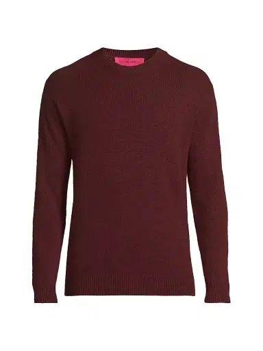 The Elder Statesman Men's Statesman Cashmere Crewneck Sweater - Bordeaux - Size XL | Thumbnail 1 The Elder Statesman Men's Statesman Cashmere Crewneck Sweater - Bordeaux - Size XL | Thumbnail 1