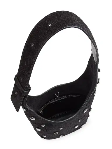 Veronica Beard Women's Crystal-Embellished Suede Shoulder Bag - Black | Thumbnail 5 Veronica Beard Women's Crystal-Embellished Suede Shoulder Bag - Black | Thumbnail 5