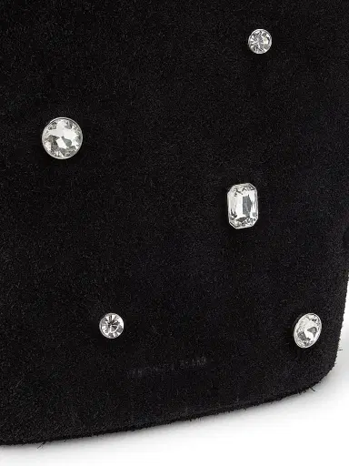 Veronica Beard Women's Crystal-Embellished Suede Shoulder Bag - Black | Thumbnail 6 Veronica Beard Women's Crystal-Embellished Suede Shoulder Bag - Black | Thumbnail 6