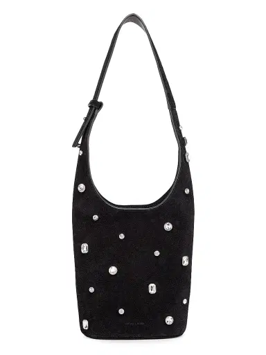 Veronica Beard Women's Crystal-Embellished Suede Shoulder Bag - Black | Thumbnail 1 Veronica Beard Women's Crystal-Embellished Suede Shoulder Bag - Black | Thumbnail 1
