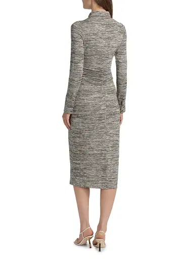 Ramy Brook Women's Rachelle Space-Dye Polo Midi-Dress - Black White Space Dye | Thumbnail 5 Ramy Brook Women's Rachelle Space-Dye Polo Midi-Dress - Black White Space Dye | Thumbnail 5