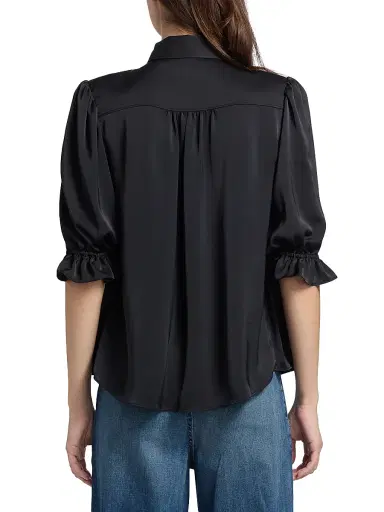 Ramy Brook Women's Amira Pleated Shirt - Black | Thumbnail 5 Ramy Brook Women's Amira Pleated Shirt - Black | Thumbnail 5
