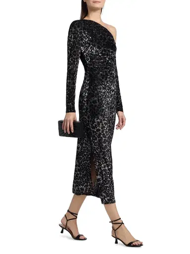 Ramy Brook Women's Anastasia Leopard Devoré Velvet Midi-Dress - Black Leopard Burnout | Thumbnail 2 Ramy Brook Women's Anastasia Leopard Devoré Velvet Midi-Dress - Black Leopard Burnout | Thumbnail 2