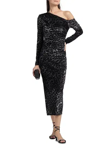 Ramy Brook Women's Anastasia Leopard Devoré Velvet Midi-Dress - Black Leopard Burnout | Thumbnail 3 Ramy Brook Women's Anastasia Leopard Devoré Velvet Midi-Dress - Black Leopard Burnout | Thumbnail 3