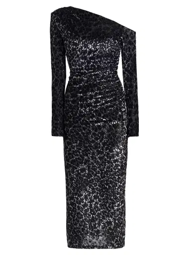 Ramy Brook Women's Anastasia Leopard Devoré Velvet Midi-Dress - Black Leopard Burnout | Thumbnail 1 Ramy Brook Women's Anastasia Leopard Devoré Velvet Midi-Dress - Black Leopard Burnout | Thumbnail 1
