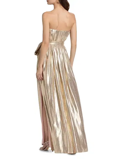 Ramy Brook Women's Chiara Metallic Silk Strapless Sashed Gown - Gold | Thumbnail 5 Ramy Brook Women's Chiara Metallic Silk Strapless Sashed Gown - Gold | Thumbnail 5