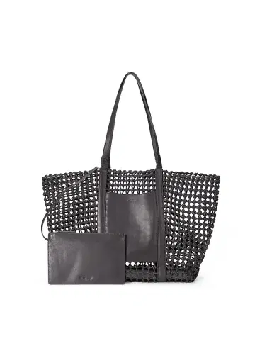 STAUD Women's Getaway Hand-Knotted Tote Bag - Espresso | Thumbnail 1 STAUD Women's Getaway Hand-Knotted Tote Bag - Espresso | Thumbnail 1
