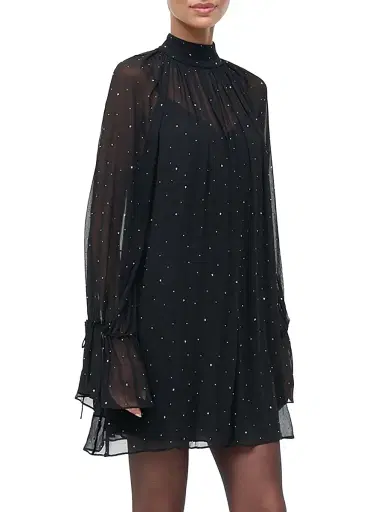 Staud Women's Roux Embellished Semi-Sheer Minidress - Black | Thumbnail 4 Staud Women's Roux Embellished Semi-Sheer Minidress - Black | Thumbnail 4