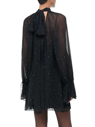 Staud Women's Roux Embellished Semi-Sheer Minidress - Black | Thumbnail 5 Staud Women's Roux Embellished Semi-Sheer Minidress - Black | Thumbnail 5