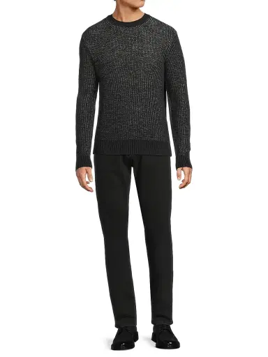 rag & bone Men's Simon Marled-Knit Crewneck Sweater - Navy Multi | Thumbnail 2 rag & bone Men's Simon Marled-Knit Crewneck Sweater - Navy Multi | Thumbnail 2