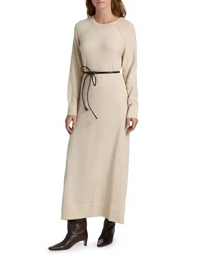 rag & bone Women's Loren Wool-Blend Self-Belt Maxi Dress - | Thumbnail 3 rag & bone Women's Loren Wool-Blend Self-Belt Maxi Dress - | Thumbnail 3