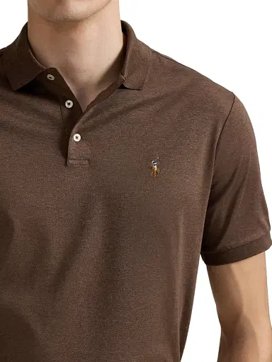 Polo Ralph Lauren Men's Cotton Polo Shirt - Nutmeg Brown Heather | Thumbnail 5 Polo Ralph Lauren Men's Cotton Polo Shirt - Nutmeg Brown Heather | Thumbnail 5