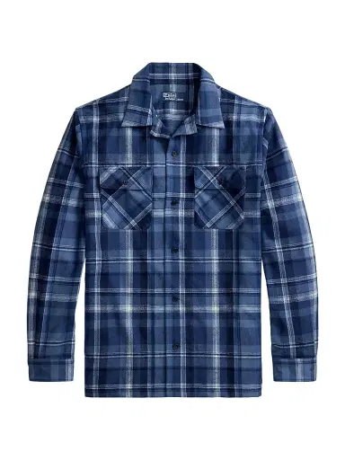 Polo Ralph Lauren Men's Plaid Wool Button-Front Shirt | Thumbnail 1 Polo Ralph Lauren Men's Plaid Wool Button-Front Shirt | Thumbnail 1