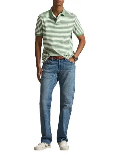 Polo Ralph Lauren Men's Striped Cotton Mesh Polo Shirt | Thumbnail 2 Polo Ralph Lauren Men's Striped Cotton Mesh Polo Shirt | Thumbnail 2