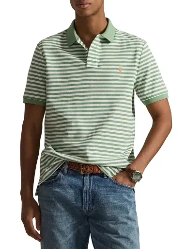 Polo Ralph Lauren Men's Striped Cotton Mesh Polo Shirt | Thumbnail 3 Polo Ralph Lauren Men's Striped Cotton Mesh Polo Shirt | Thumbnail 3