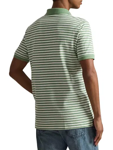 Polo Ralph Lauren Men's Striped Cotton Mesh Polo Shirt | Thumbnail 4 Polo Ralph Lauren Men's Striped Cotton Mesh Polo Shirt | Thumbnail 4