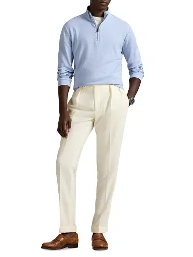 Polo Ralph Lauren Men's Luxury Texture Quarter-Zip Pullover - Isle Heather Nevis | Thumbnail 2 Polo Ralph Lauren Men's Luxury Texture Quarter-Zip Pullover - Isle Heather Nevis | Thumbnail 2