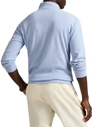 Polo Ralph Lauren Men's Luxury Texture Quarter-Zip Pullover - Isle Heather Nevis | Thumbnail 4 Polo Ralph Lauren Men's Luxury Texture Quarter-Zip Pullover - Isle Heather Nevis | Thumbnail 4