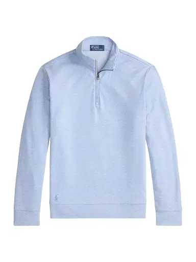 Polo Ralph Lauren Men's Luxury Texture Quarter-Zip Pullover - Isle Heather Nevis | Thumbnail 1 Polo Ralph Lauren Men's Luxury Texture Quarter-Zip Pullover - Isle Heather Nevis | Thumbnail 1