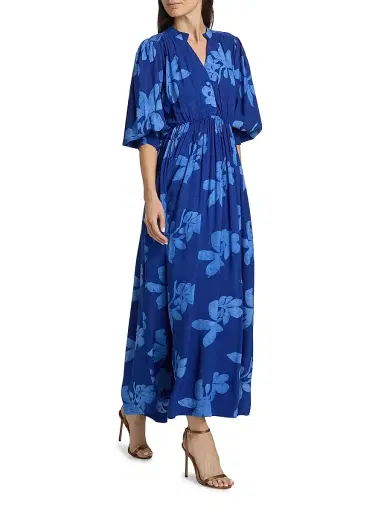 Elisamama Women's Foluke Floral Balloon-Sleeve Maxi Dress | Thumbnail 2 Elisamama Women's Foluke Floral Balloon-Sleeve Maxi Dress | Thumbnail 2