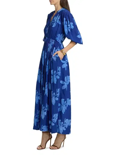 Elisamama Women's Foluke Floral Balloon-Sleeve Maxi Dress | Thumbnail 4 Elisamama Women's Foluke Floral Balloon-Sleeve Maxi Dress | Thumbnail 4