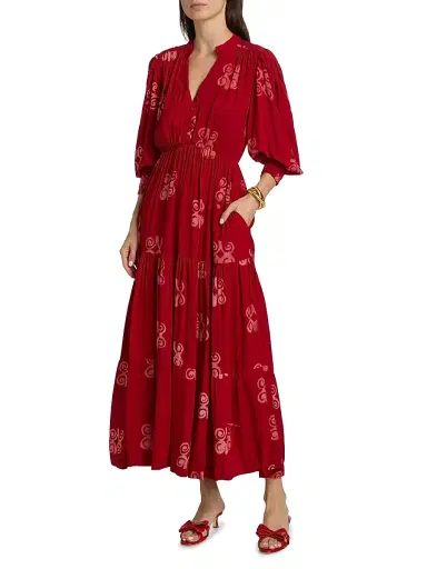 Elisamama Women's Yosola Printed Tiered Maxi Dress | Thumbnail 2 Elisamama Women's Yosola Printed Tiered Maxi Dress | Thumbnail 2
