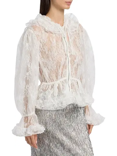 Aknvas Women's Elisa Floral Lace Hooded Jacket - Ivory - Size 6 | Thumbnail 4 Aknvas Women's Elisa Floral Lace Hooded Jacket - Ivory - Size 6 | Thumbnail 4