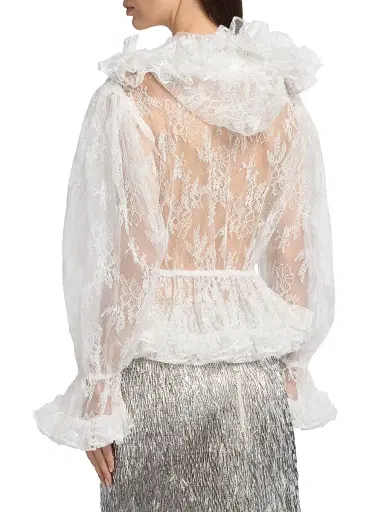 Aknvas Women's Elisa Floral Lace Hooded Jacket - Ivory - Size 6 | Thumbnail 5 Aknvas Women's Elisa Floral Lace Hooded Jacket - Ivory - Size 6 | Thumbnail 5
