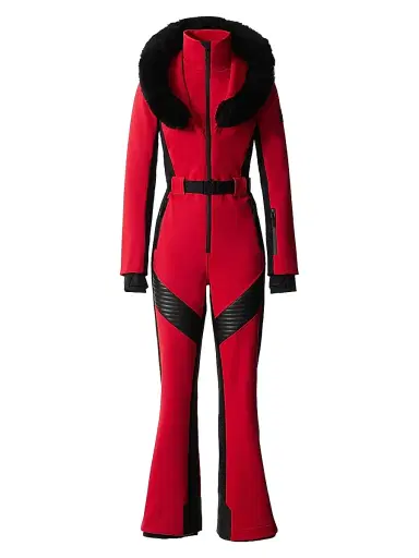 Mackage Women's Elle Shearling Trim Ski Suit - Red - Size XL | Thumbnail 1 Mackage Women's Elle Shearling Trim Ski Suit - Red - Size XL | Thumbnail 1