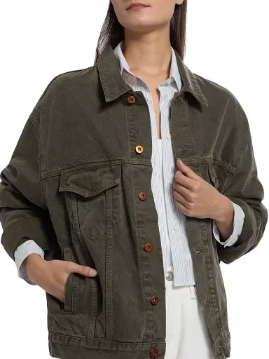 SLVRLAKE Women's Oversized Boyfriend Denim Trucker Jacket - Keystone Mountain | Thumbnail 6 SLVRLAKE Women's Oversized Boyfriend Denim Trucker Jacket - Keystone Mountain | Thumbnail 6