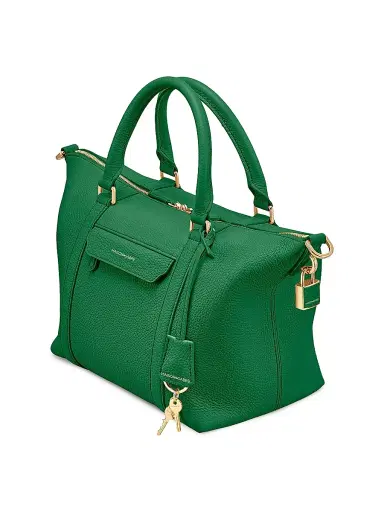 MAISON de SABRÉ Women's Leather Crossbody Weekender Bag - Emerald Green | Thumbnail 4 MAISON de SABRÉ Women's Leather Crossbody Weekender Bag - Emerald Green | Thumbnail 4