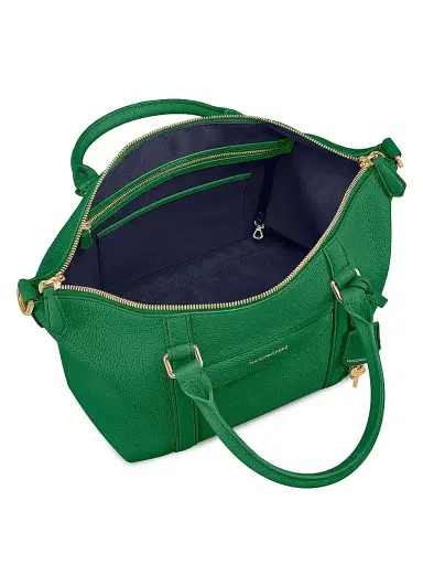 MAISON de SABRÉ Women's Leather Crossbody Weekender Bag - Emerald Green | Thumbnail 7 MAISON de SABRÉ Women's Leather Crossbody Weekender Bag - Emerald Green | Thumbnail 7