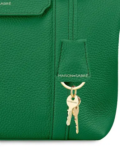 MAISON de SABRÉ Women's Leather Crossbody Weekender Bag - Emerald Green | Thumbnail 9 MAISON de SABRÉ Women's Leather Crossbody Weekender Bag - Emerald Green | Thumbnail 9
