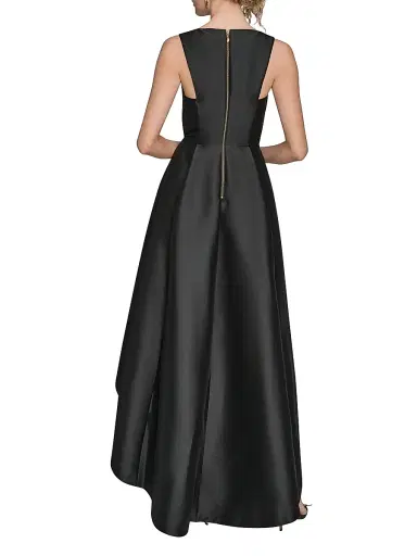 Donna Karan New York Women's Satin Sleeveless High-Low Gown | Thumbnail 3 Donna Karan New York Women's Satin Sleeveless High-Low Gown | Thumbnail 3