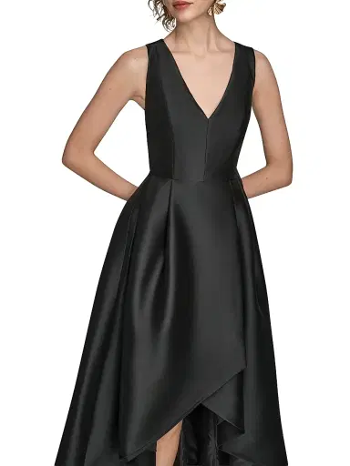Donna Karan New York Women's Satin Sleeveless High-Low Gown | Thumbnail 4 Donna Karan New York Women's Satin Sleeveless High-Low Gown | Thumbnail 4