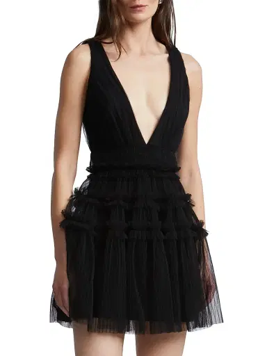 BCBGMAXAZRIA Women's Lumi Tulle Fit & Flare Minidress - Black | Thumbnail 3 BCBGMAXAZRIA Women's Lumi Tulle Fit & Flare Minidress - Black | Thumbnail 3