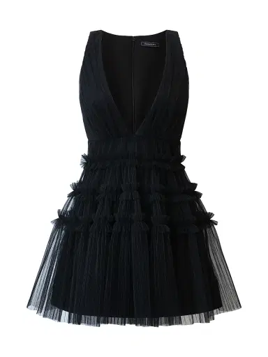 BCBGMAXAZRIA Women's Lumi Tulle Fit & Flare Minidress - Black | Thumbnail 1 BCBGMAXAZRIA Women's Lumi Tulle Fit & Flare Minidress - Black | Thumbnail 1
