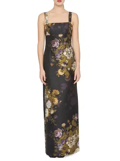 Kay Unger Women's Lilith Floral Jacquard Column Gown - Plum Multi | Thumbnail 2 Kay Unger Women's Lilith Floral Jacquard Column Gown - Plum Multi | Thumbnail 2