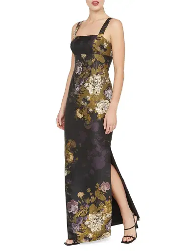 Kay Unger Women's Lilith Floral Jacquard Column Gown - Plum Multi | Thumbnail 3 Kay Unger Women's Lilith Floral Jacquard Column Gown - Plum Multi | Thumbnail 3