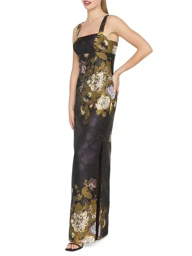 Kay Unger Women's Lilith Floral Jacquard Column Gown - Plum Multi | Thumbnail 5 Kay Unger Women's Lilith Floral Jacquard Column Gown - Plum Multi | Thumbnail 5