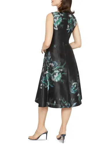 Kay Unger Women's Brooke Floral Mikado Fit & Flare Midi-Dress - Black | Thumbnail 6 Kay Unger Women's Brooke Floral Mikado Fit & Flare Midi-Dress - Black | Thumbnail 6