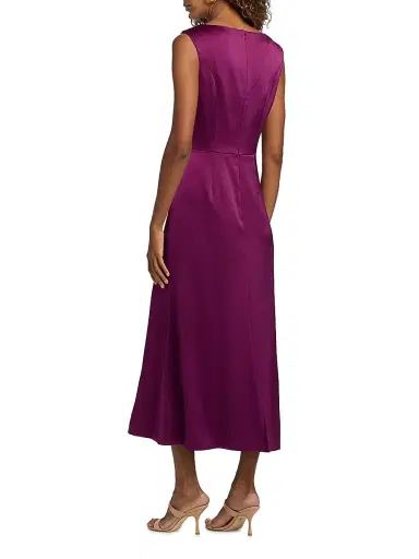 Kay Unger Women's Ginger Satin Tea-Length Dress | Thumbnail 5 Kay Unger Women's Ginger Satin Tea-Length Dress | Thumbnail 5