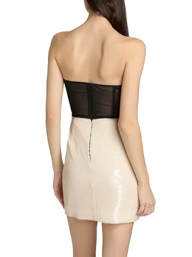BCBGMAXAZRIA Women's Mila Mesh & Sequin Corset Minidress | Thumbnail 5 BCBGMAXAZRIA Women's Mila Mesh & Sequin Corset Minidress | Thumbnail 5