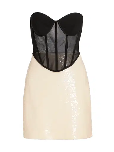 BCBGMAXAZRIA Women's Mila Mesh & Sequin Corset Minidress | Thumbnail 1 BCBGMAXAZRIA Women's Mila Mesh & Sequin Corset Minidress | Thumbnail 1