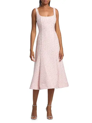 As It May Women's Meadow Embellished Tweed Midi-Dress - Powder Pink | Thumbnail 3 As It May Women's Meadow Embellished Tweed Midi-Dress - Powder Pink | Thumbnail 3