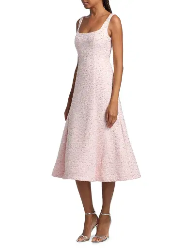 As It May Women's Meadow Embellished Tweed Midi-Dress - Powder Pink | Thumbnail 4 As It May Women's Meadow Embellished Tweed Midi-Dress - Powder Pink | Thumbnail 4