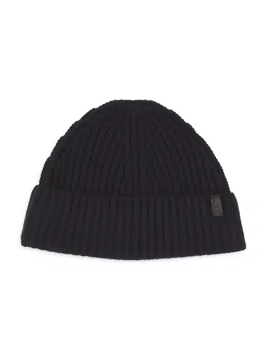 Vince Men's Shaker Stitch Knit Beanie - Navy Blue | Thumbnail 3 Vince Men's Shaker Stitch Knit Beanie - Navy Blue | Thumbnail 3