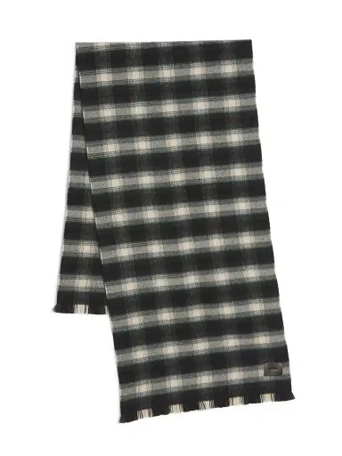Vince Men's Double-Face Wool Scarf - Black White | Thumbnail 1 Vince Men's Double-Face Wool Scarf - Black White | Thumbnail 1